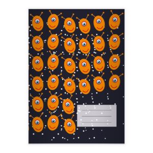 Kartenkaufrausch: Außerirdisches Alien Notizheft/ Schulheft aus unserer Kinder Papeterie in orange