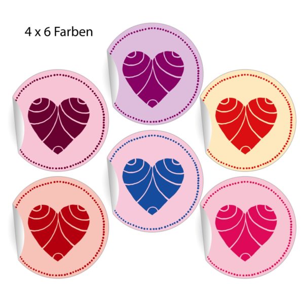 Kartenkaufrausch: Aufkleber mit wunderschönen Herzen aus unserer Liebes Papeterie in multicolor