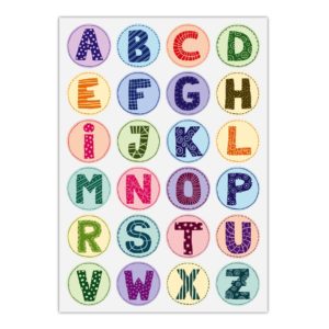 Kartenkaufrausch Sticker in multicolor: 24 nette ABC Aufkleber
