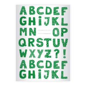 Kartenkaufrausch: Buchstaben Notizheft/ Schulheft Doodle aus unserer Kinder Papeterie in grün