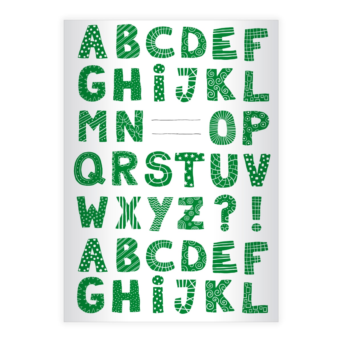 Kartenkaufrausch: Buchstaben Notizheft/ Schulheft Doodle aus unserer Kinder Papeterie in grün