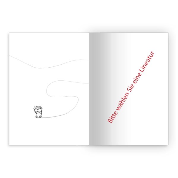 Kartenkaufrausch Notizheft in weiß: Rollschuh Notizheft/ Schulheft mit Monster