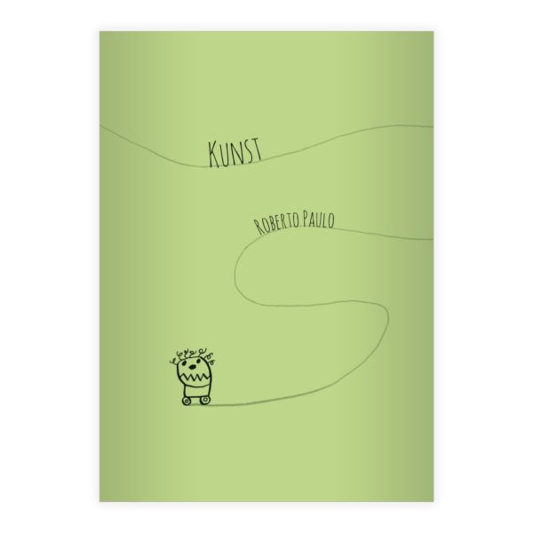 Kartenkaufrausch: Rollschuh Notizheft/ Schulheft mit Monster aus unserer Kinder Papeterie in grün mit Ihrem Text