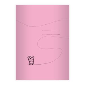 Kartenkaufrausch: Rollschuh Notizheft/ Schulheft mit Monster aus unserer Kinder Papeterie in rosa