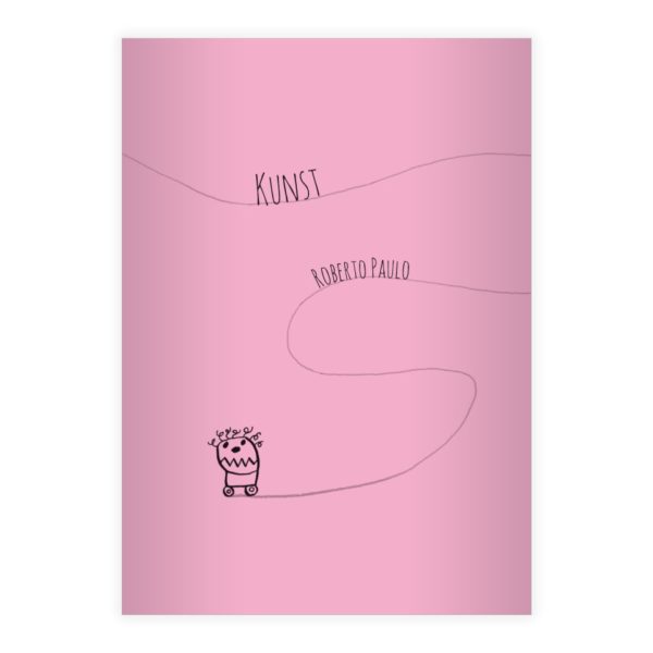 Kartenkaufrausch: Rollschuh Notizheft/ Schulheft mit Monster aus unserer Kinder Papeterie in rosa mit Ihrem Text