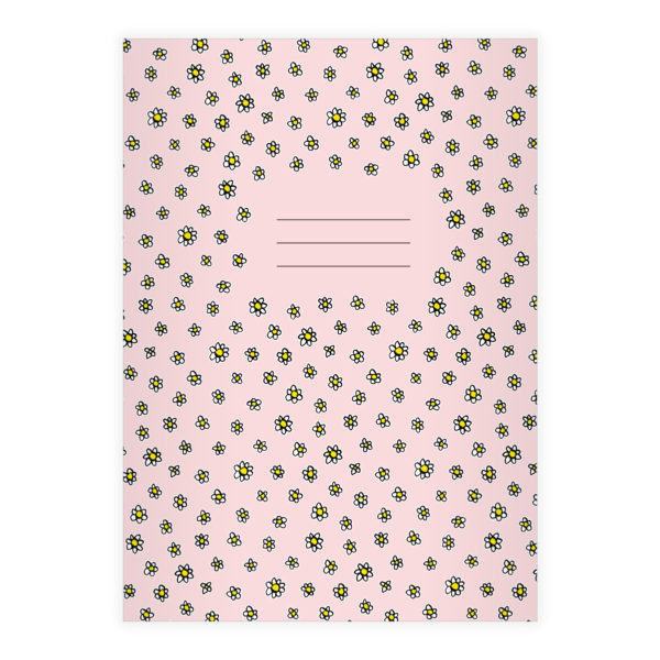 Kartenkaufrausch: Notizheft/ Schulheft mit Streublumen aus unserer Natur Papeterie in rosa
