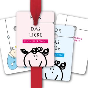 Hänge Etiketten: 8 Baby Geschenkanhänger aus unserer Geburt Papeterie in rosa