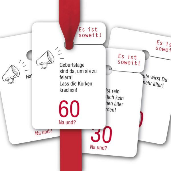Hänge Etiketten: Geschenkanhänger zum 30. aus unserer Geburtstags Papeterie in weiß