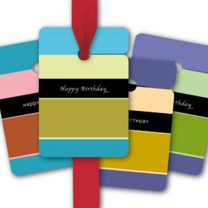 Hänge Etiketten: Geschenkanhänger zum Geburtstag aus unserer Geburtstags Papeterie in multicolor