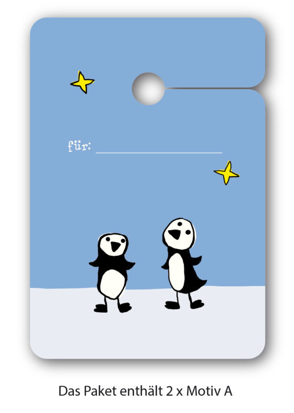 8 Happy Pinguin Weihnachts Geschenkanhänger mit Schnee zum beschriften | für...