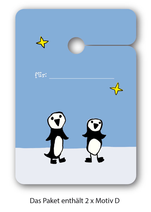 8 Happy Pinguin Weihnachts Geschenkanhänger mit Schnee zum beschriften | für...