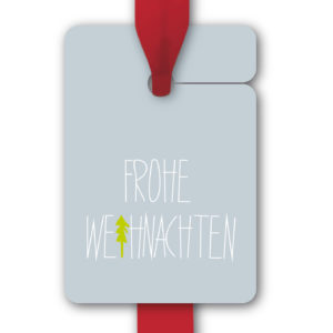 Hänge Etiketten: Geschenkanhänger mit Tanne aus unserer Weihnachts Papeterie in grau