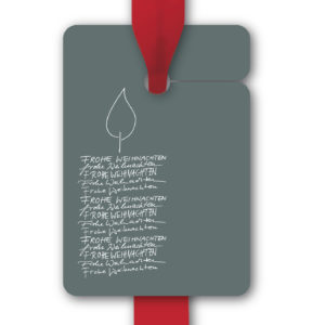 Hänge Etiketten: Geschenkanhänger mit Kerze aus unserer Weihnachts Papeterie in grau