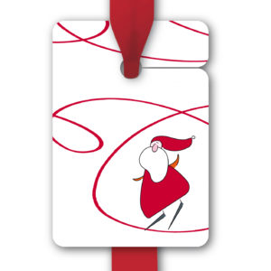 Hänge Etiketten: Geschenkanhänger mit Weihnachtsmann aus unserer Weihnachts Papeterie in weiß