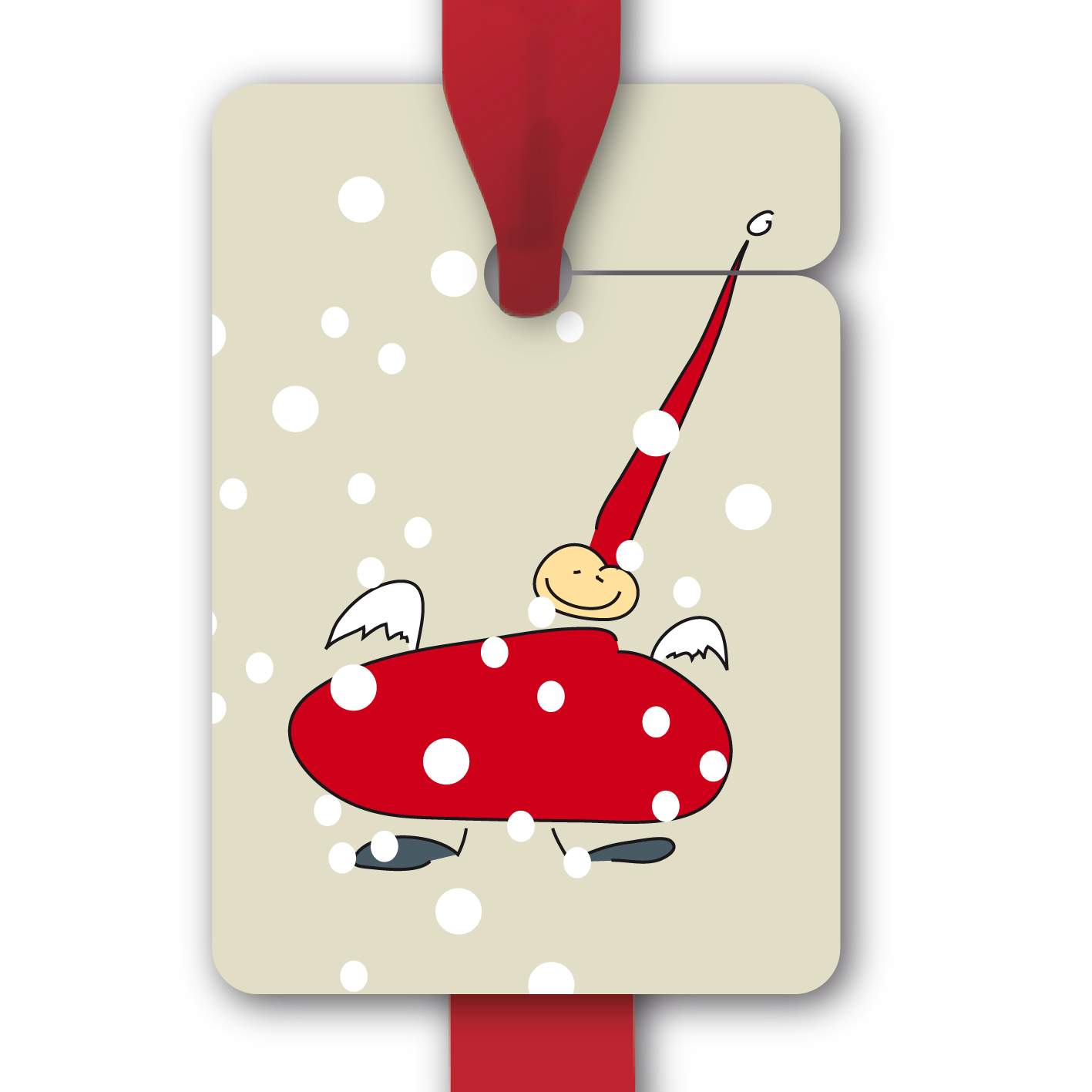 Hänge Etiketten: moderne Nikolaus Geschenkanhänger aus unserer Weihnachts Papeterie in beige