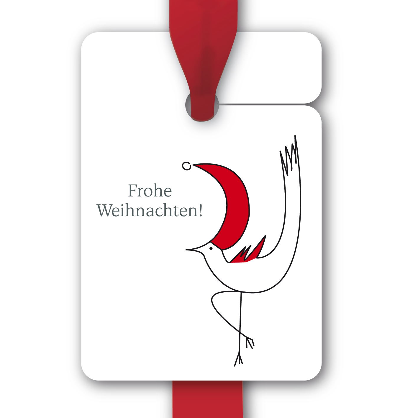 Hänge Etiketten: Geschenkanhänger mit Weihnachts Vogel aus unserer Weihnachts Papeterie in weiß