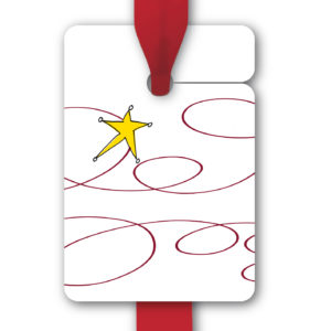 Hänge Etiketten: Weihnachts Geschenkanhänger mit Stern aus unserer Weihnachts Papeterie in weiß