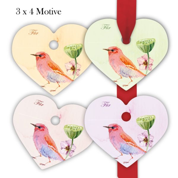 Kartenkaufrausch: liebevolle Herz Geschenkanhänger aus unserer Geburtstags Papeterie in multicolor