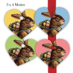 Kartenkaufrausch: Herz Geschenkanhänger mit Osterhasen aus unserer Oster Papeterie in multicolor