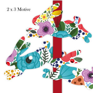 Kartenkaufrausch: 6 Osterhasen Geschenkanhänger aus unserer Geburtstags Papeterie in multicolor