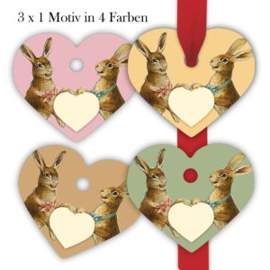 Kartenkaufrausch: Herz Geschenkanhänger mit Häschen aus unserer Oster Papeterie in multicolor