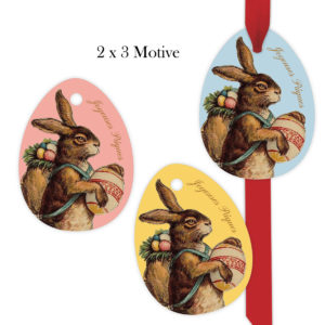 Kartenkaufrausch: dekorative Vintage Geschenkanhänger aus unserer Oster Papeterie in multicolor