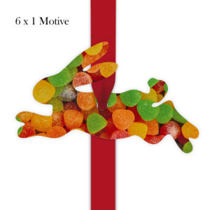 Kartenkaufrausch: Geschenkanhänger mit Süßigkeiten Foto aus unserer Geburtstags Papeterie in multicolor
