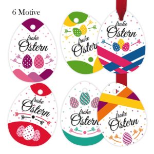 Kartenkaufrausch: moderne Oster Geschenkanhänger aus unserer Oster Papeterie in multicolor