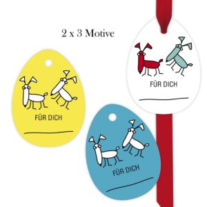 Kartenkaufrausch: ovale Geschenkanhänger aus unserer Tier Papeterie in multicolor