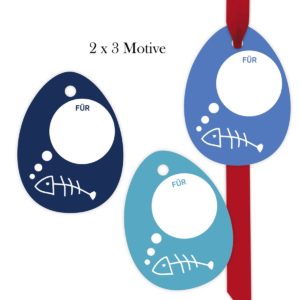 Kartenkaufrausch: lustige Geschenkanhänger in Ei Form aus unserer Tier Papeterie in blau