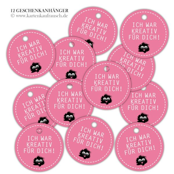 Hänge Etiketten: Geschenkanhänger für Selbstgemachtes aus unserer Designer Papeterie in pink
