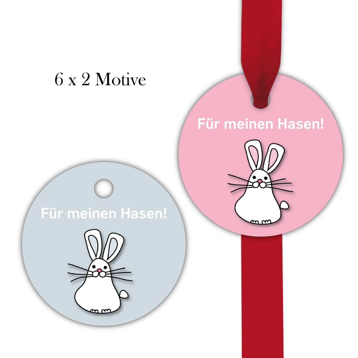 Kartenkaufrausch: runde Häschen Geschenkanhänger aus unserer Tier Papeterie in rosa