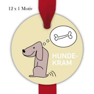 Kartenkaufrausch: runde Hunde Geschenkanhänger aus unserer Tier Papeterie in beige