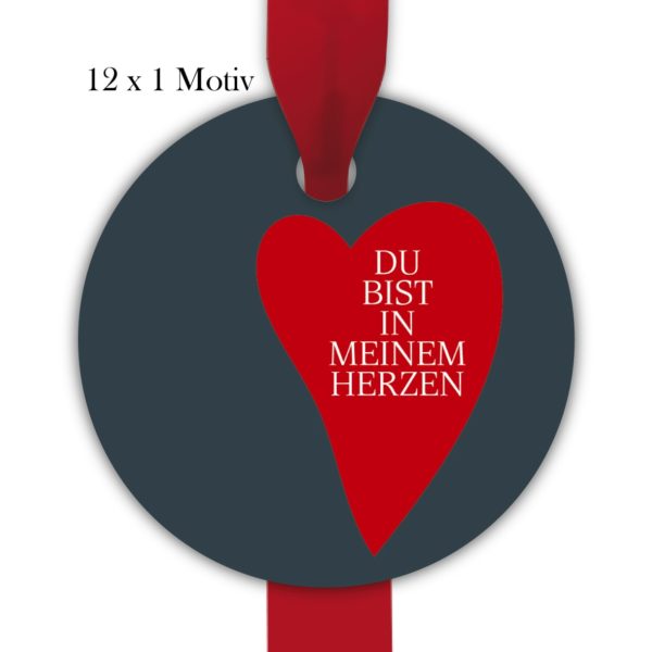 Kartenkaufrausch: Geschenkanhänger mit Herz aus unserer liebevolle Papeterie in rot