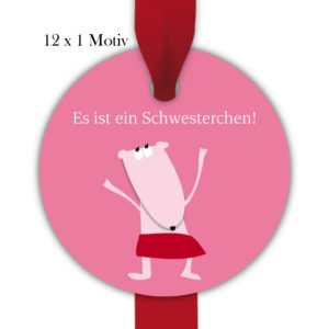 Kartenkaufrausch: Baby Geschwister Geschenkanhänger aus unserer Baby Papeterie in rosa