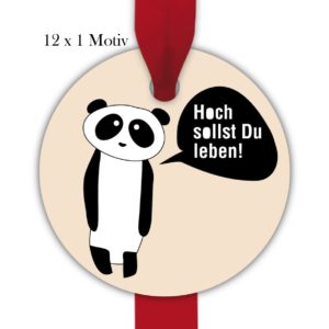 Kartenkaufrausch: runde Panda Geschenkanhänger aus unserer Geburtstags Papeterie in beige