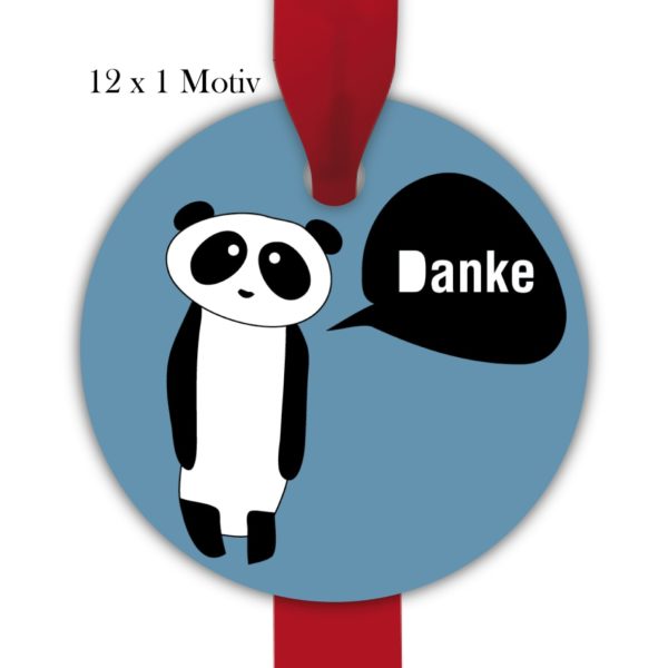 Kartenkaufrausch: Panda Dankes Geschenkanhänger aus unserer Dankes Papeterie in petrol blau