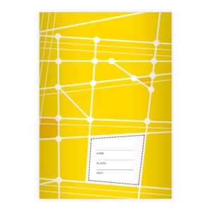 Kartenkaufrausch: Schulheft mit geometrischem Muster aus unserer Schul Papeterie in gelb
