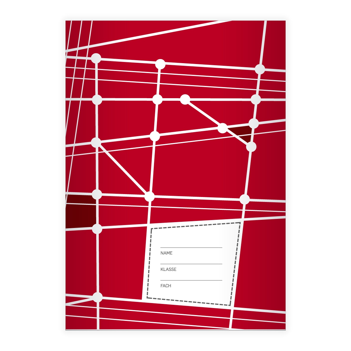 Kartenkaufrausch: Schulheft mit geometrischem Muster aus unserer Schul Papeterie in rot