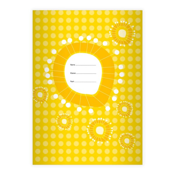 Kartenkaufrausch: Schulheft mit Sonnen Blumen aus unserer Schul Papeterie in gelb