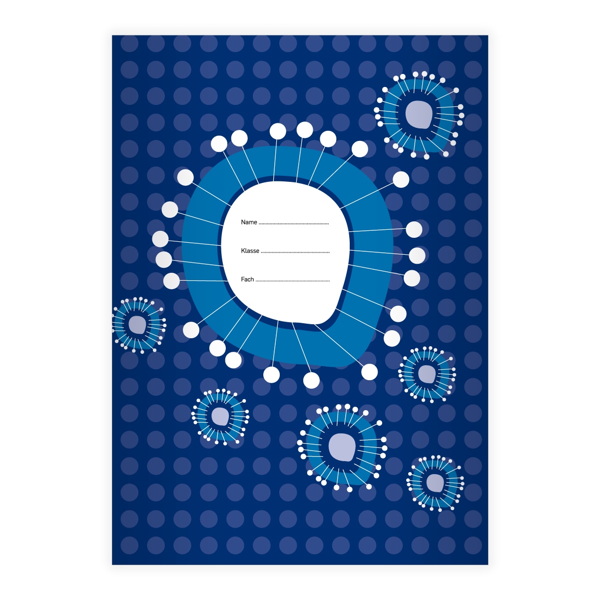 Kartenkaufrausch: Schulheft mit Sonnen Blumen aus unserer Schul Papeterie in blau