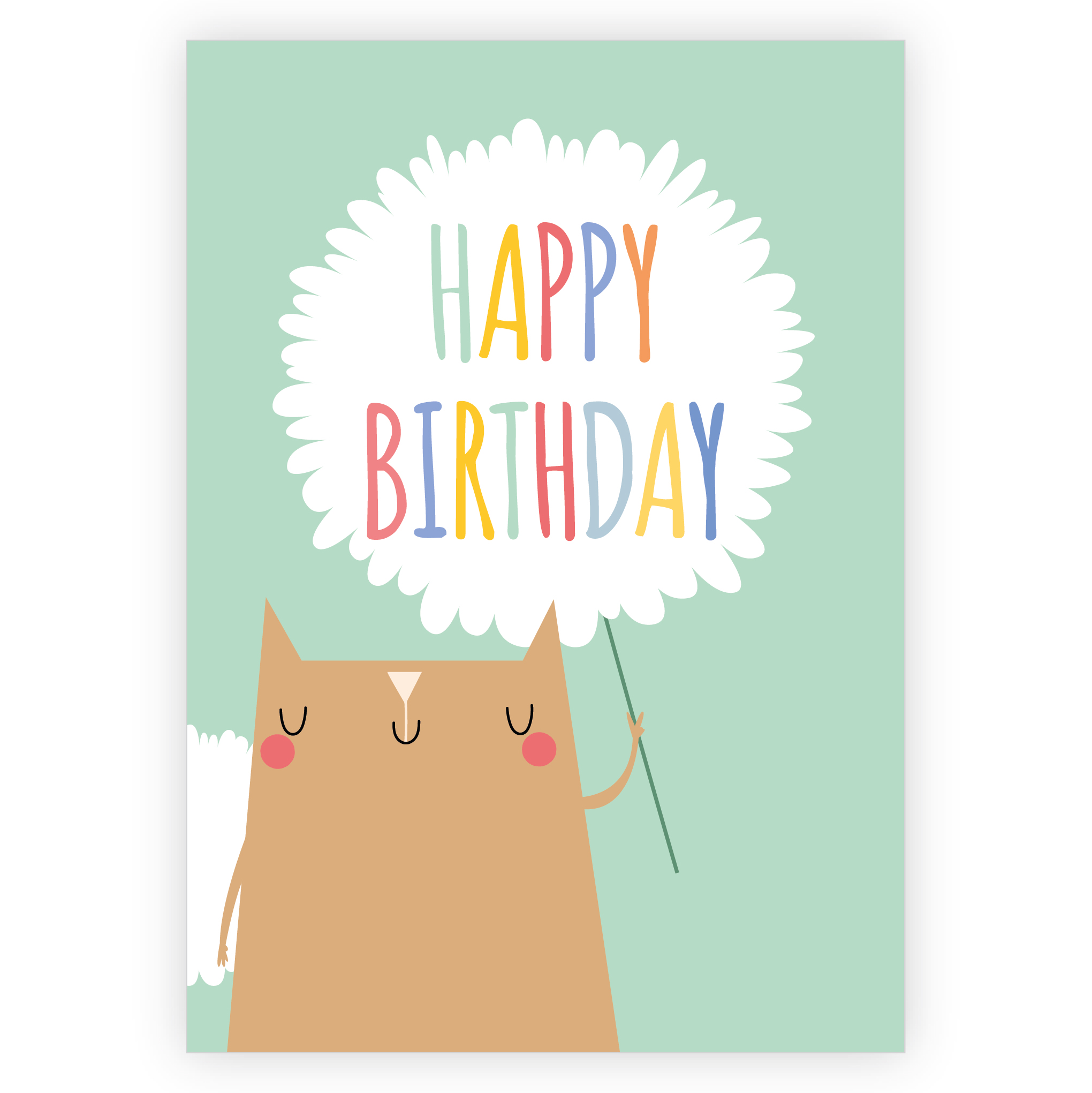 Lustige Katzen Geburtstagskarte mit  bunter happy Birthday Blume 1 nachhaltig produzierte Klappkarte inklusive  Umschlag made in germany von Kartenkaufrausch.de
