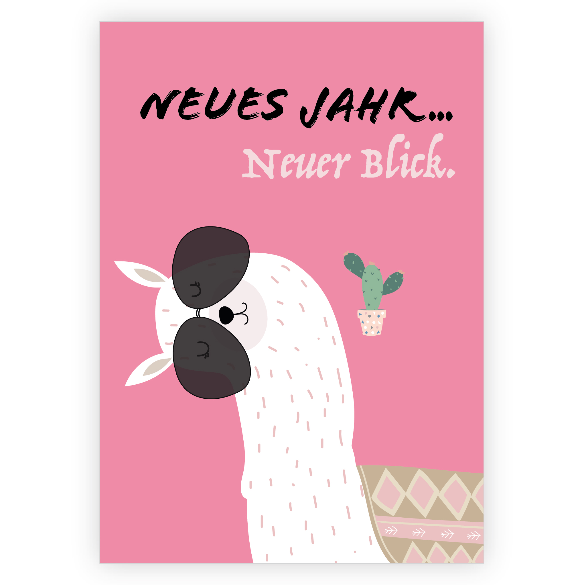 Motivierende Lama Geburtstagskarte um  fröhlich nach vorne zu blicken 1 nachhaltig produzierte Klappkarte inklusive  Umschlag made in germany von Kartenkaufrausch.de