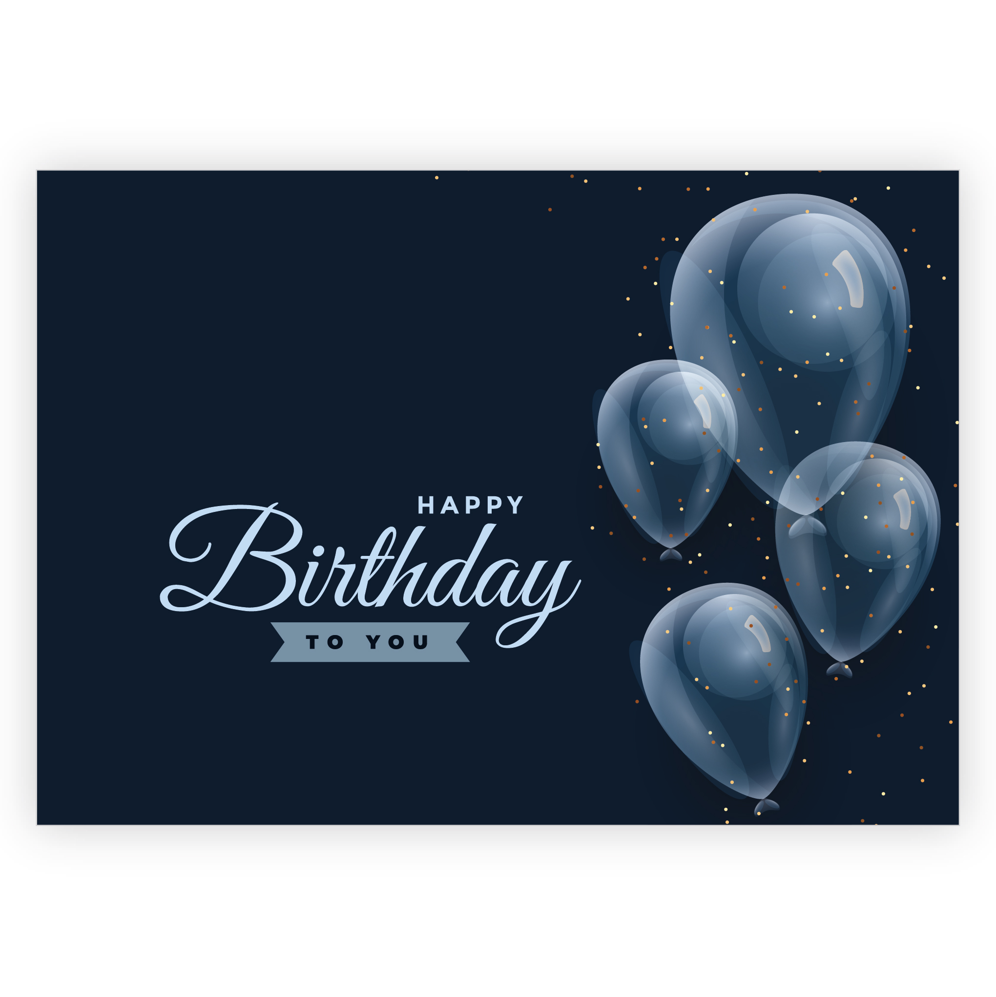 Reduzierte Designer Geburtstagskarte mit  Luftballons zum Geburtstag: Happy Birthday to you 1 nachhaltig produzierte  Klappkarte inklusive Umschlag made in germany von Kartenkaufrausch.de