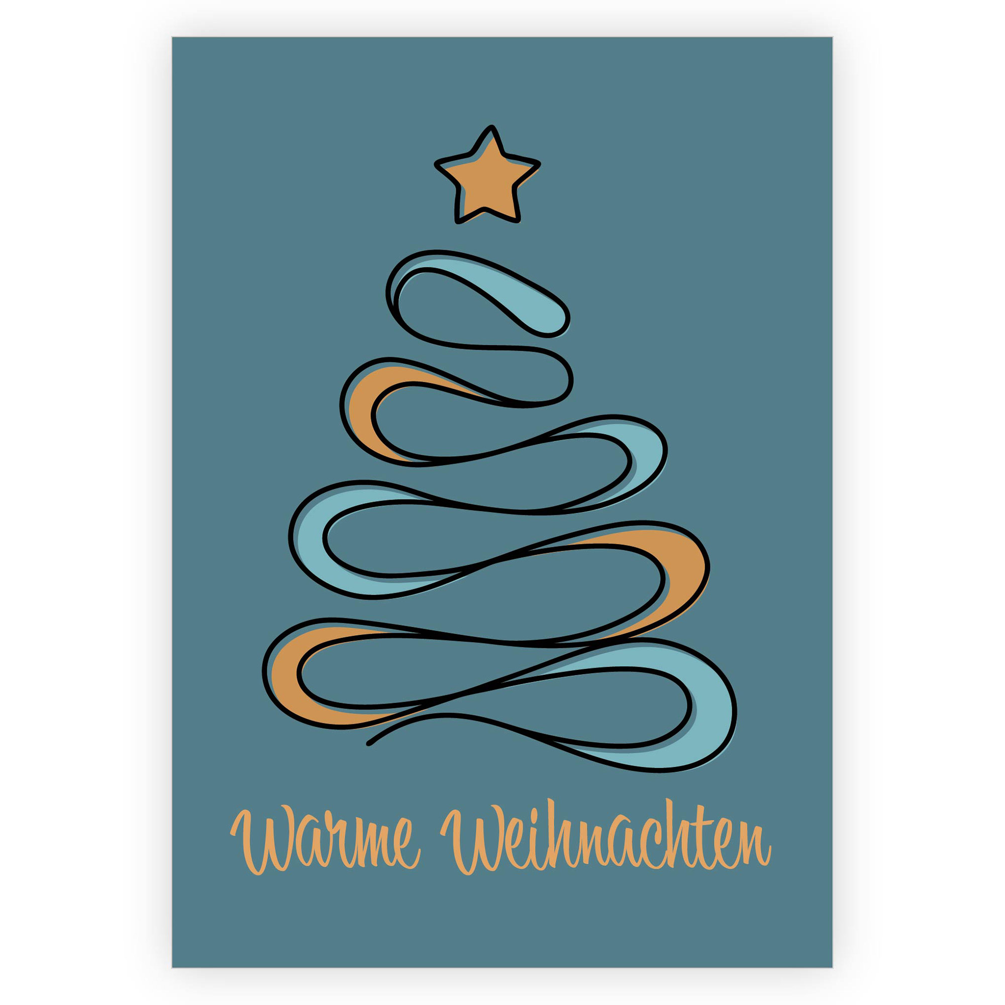 Moderne  Weihnachtskarte mit den besten Wünschen für warme Weihnachten 1 nachhaltig  produzierte Klappkarte inklusive Umschlag made in germany von  Kartenkaufrausch.de