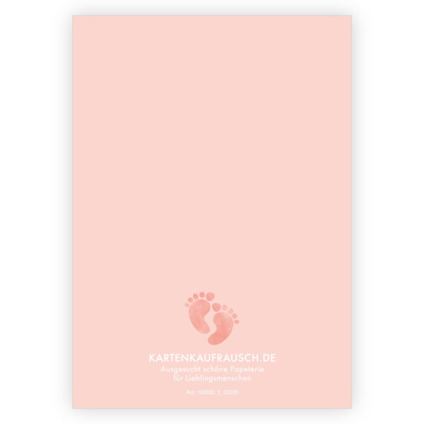 Niedliche Einladungskarte zur Babparty mit rosa Baby Füßchen: Babyshower