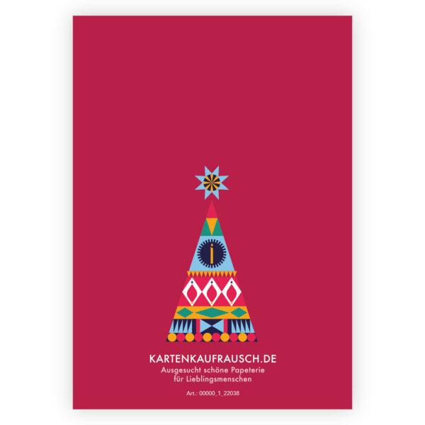 Schöne moderne Weihnachtskarte mit Weihnachtselch im reduzierten Skandinavien Design