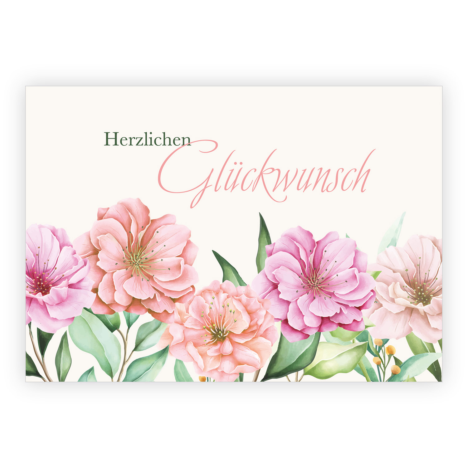 Stilvolle hochwertige Grußkarte:  Herzlichen Glückwunsch 1 nachhaltig produzierte Klappkarte inklusive Umschlag  made in germany von Kartenkaufrausch.de
