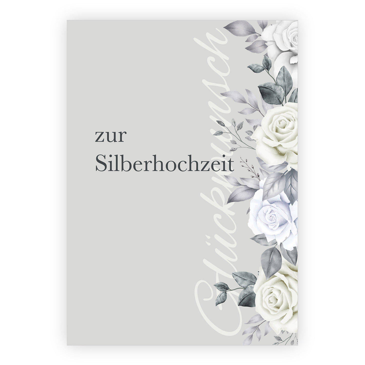 Feine Rosen Glückwunsch Grußkarte zur  Silberhochzeit 1 nachhaltig produzierte Klappkarte inklusive Umschlag made in  germany von Kartenkaufrausch.de