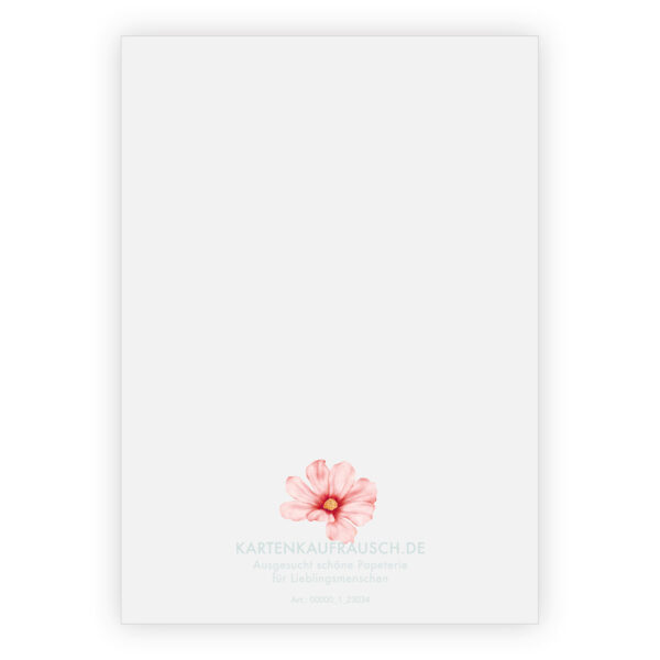 Stilvolle, hochwertige Dankeskarte mit zarten Blumen: Thank You